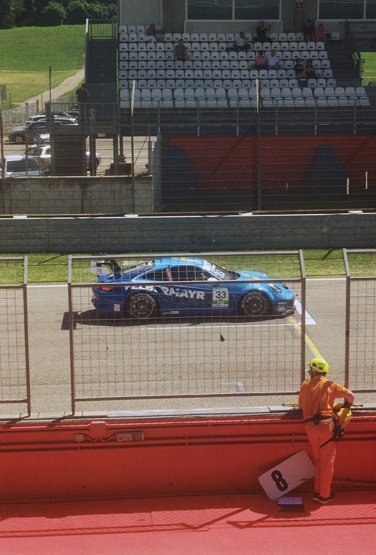 Blue Car, Yellow Flag