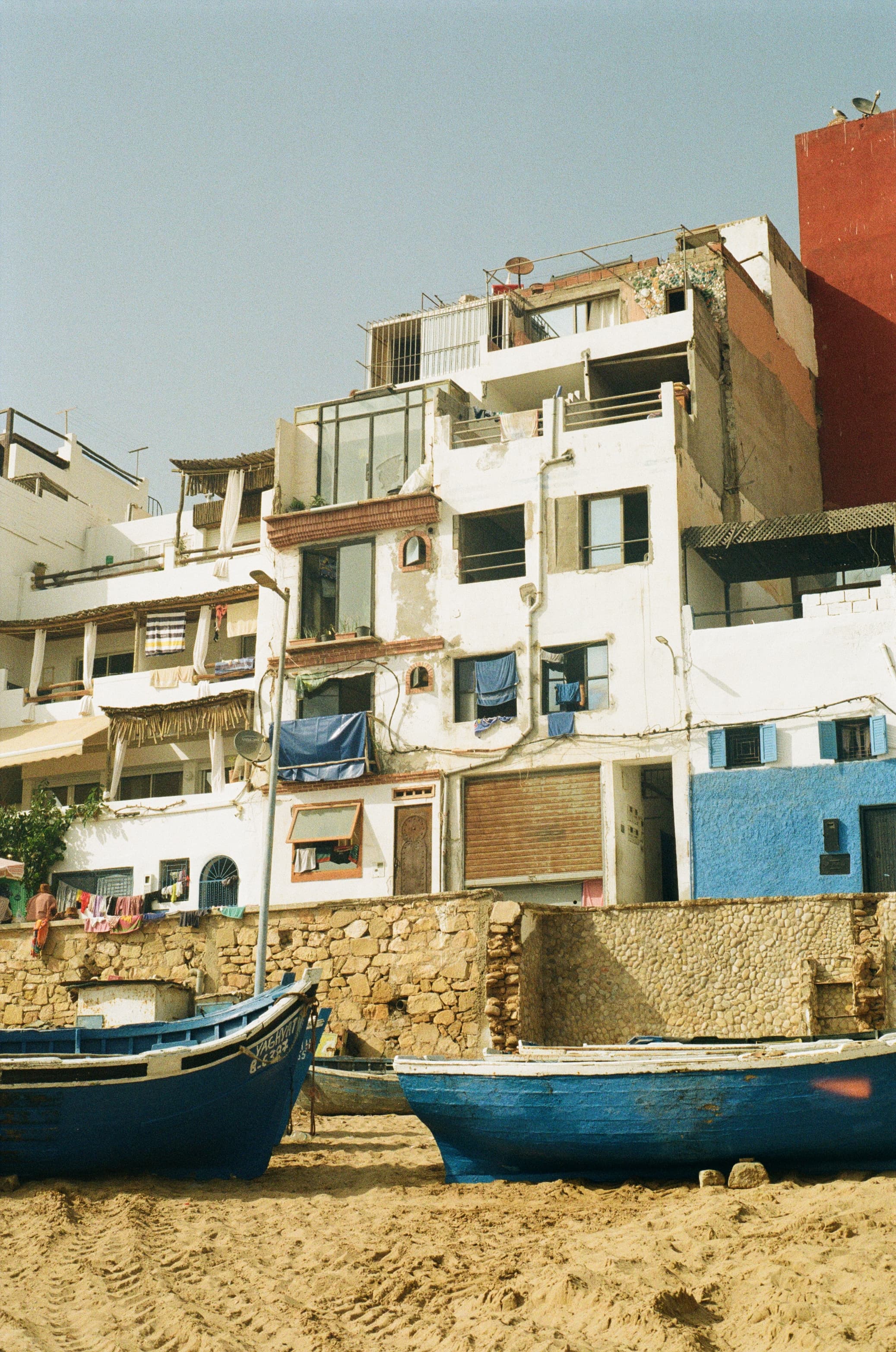 Blue boats, white medina