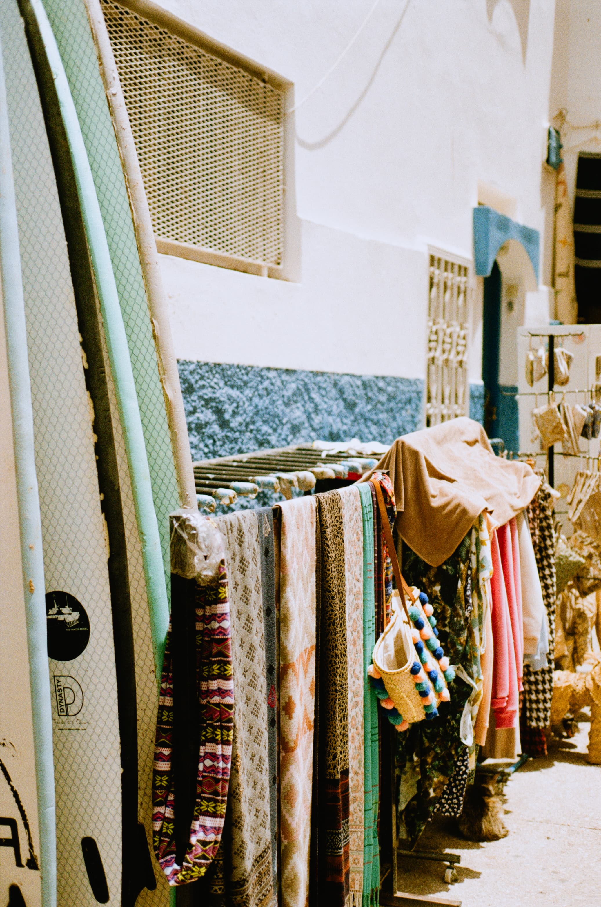 Boards and woven cloth